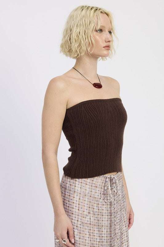 LACE UP TUBE SWEATER TOP Meadeux