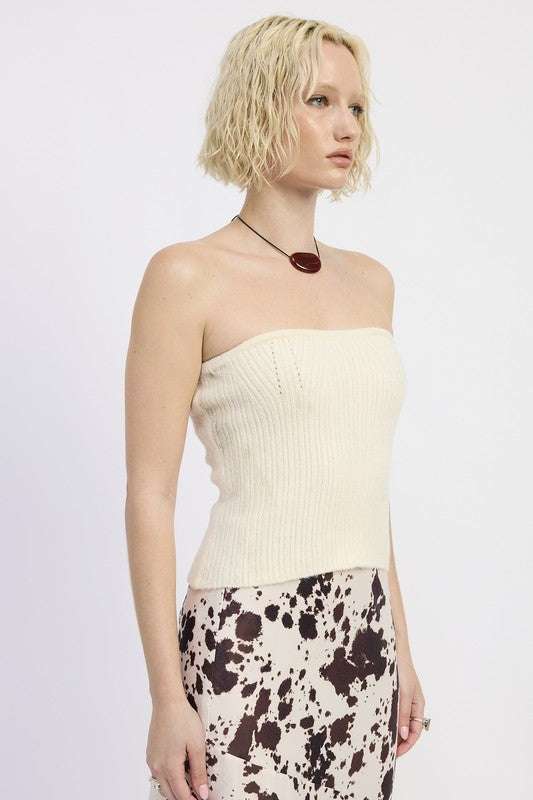 LACE UP TUBE SWEATER TOP Meadeux