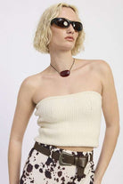 LACE UP TUBE SWEATER TOP Meadeux