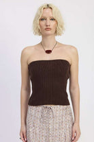 LACE UP TUBE SWEATER TOP Meadeux