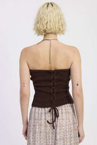 LACE UP TUBE SWEATER TOP Meadeux