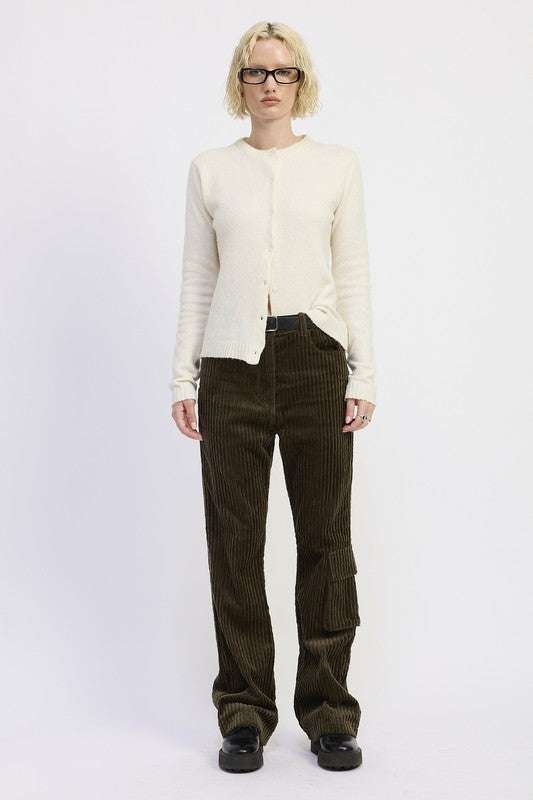 WIDE LEG CORDUROY PANT WITH POCKET DETAIL Meadeux