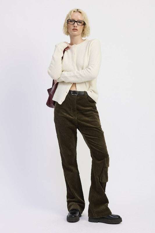 WIDE LEG CORDUROY PANT WITH POCKET DETAIL Meadeux