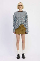 CORDUROY MINI SKIRT WITH BUTTON Meadeux