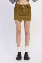 CORDUROY MINI SKIRT WITH BUTTON Meadeux