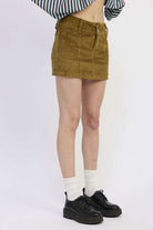 CORDUROY MINI SKIRT WITH BUTTON Meadeux