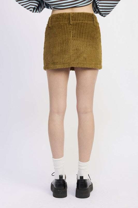 CORDUROY MINI SKIRT WITH BUTTON Meadeux