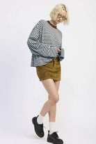 CORDUROY MINI SKIRT WITH BUTTON Meadeux