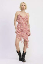 ASYMMETRICAL RUFFLE MINI DRESS Meadeux