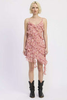 ASYMMETRICAL RUFFLE MINI DRESS Meadeux