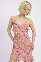 ASYMMETRICAL RUFFLE MINI DRESS Meadeux