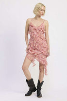 ASYMMETRICAL RUFFLE MINI DRESS Meadeux