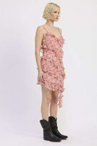 ASYMMETRICAL RUFFLE MINI DRESS Meadeux
