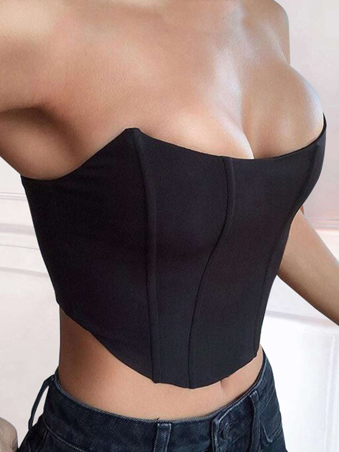 CROPPED BLOUSE TUBE TOP Tops Meadeux