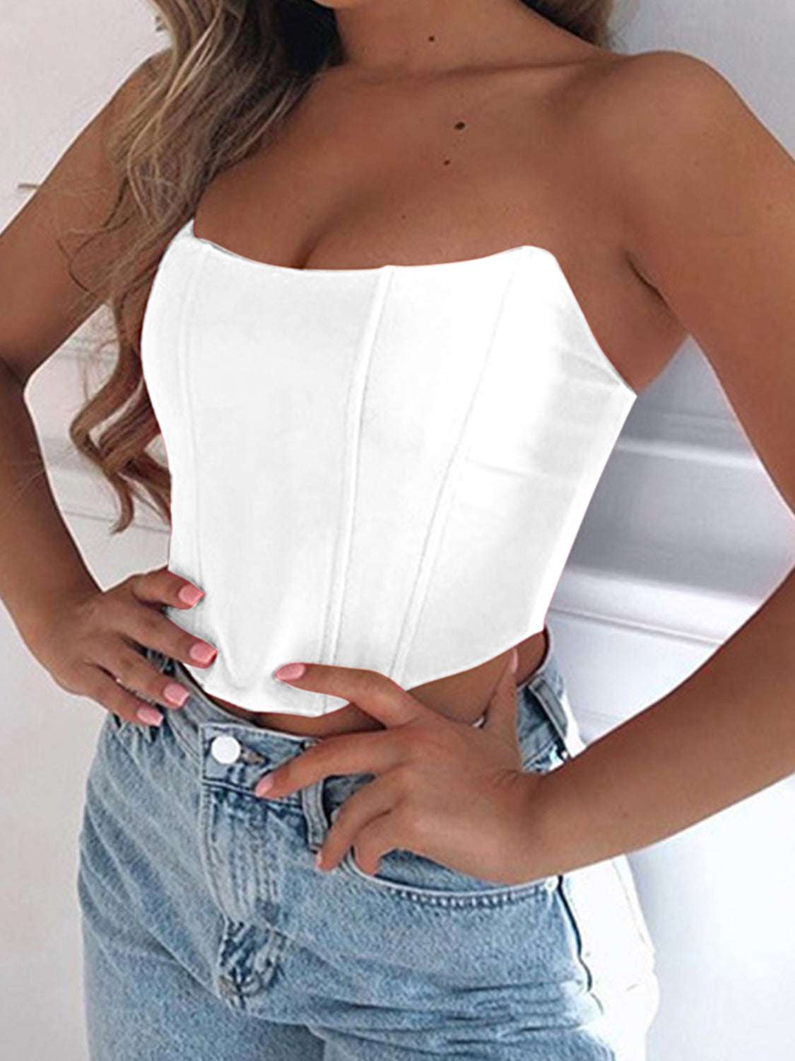 CROPPED BLOUSE TUBE TOP Tops Meadeux