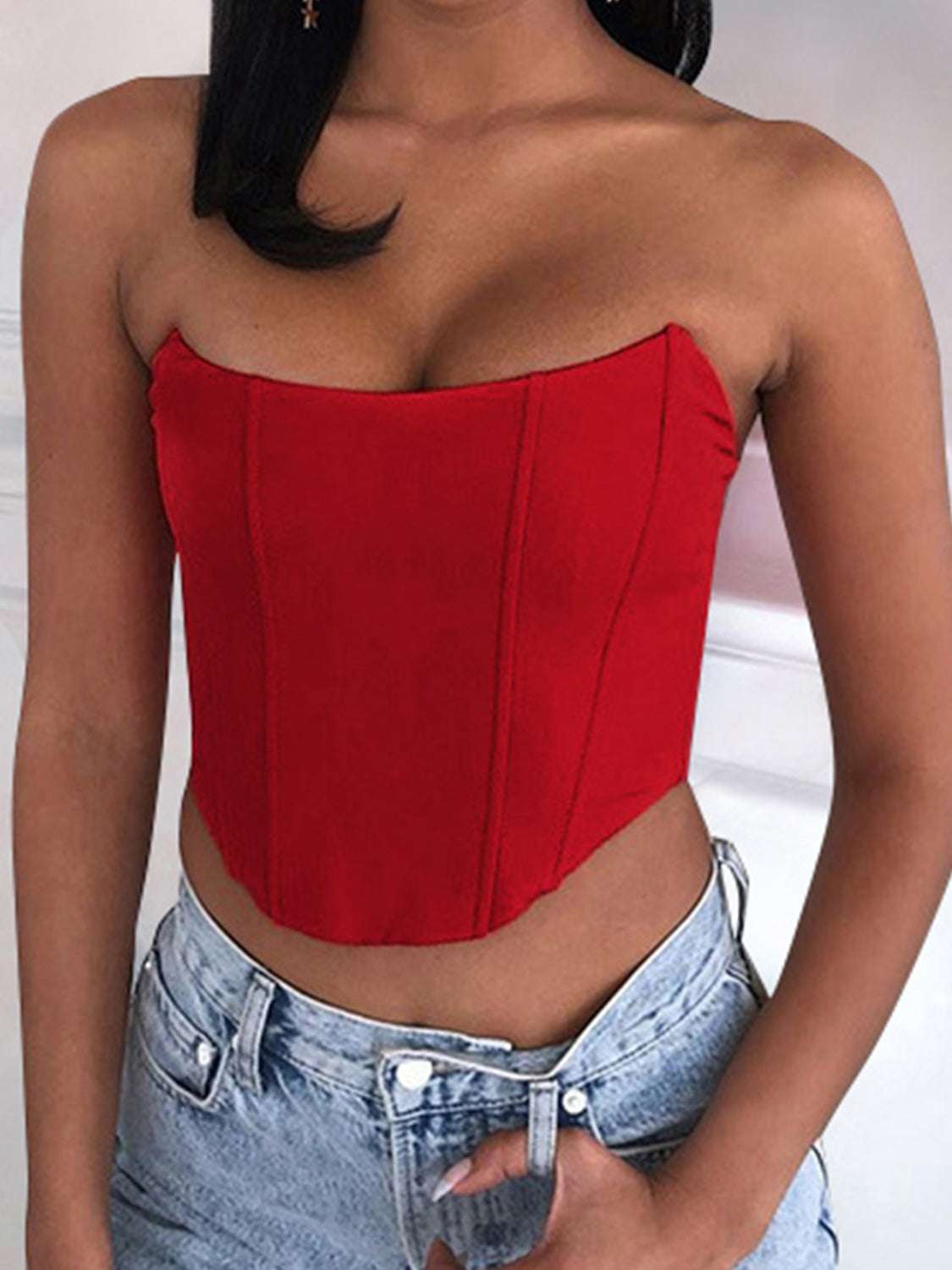 CROPPED BLOUSE TUBE TOP Tops Meadeux