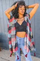 ELLE CHECKERED CARDIGAN BUFFALO PLAID KIMONO - MeadeuxELLE CHECKERED CARDIGAN BUFFALO PLAID KIMONOKimonoMeadeux