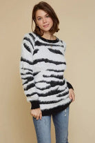 FUZZY ZEBRA SWEATER - MeadeuxFUZZY ZEBRA SWEATERSweaterMeadeux