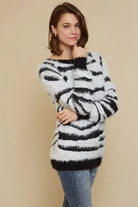 FUZZY ZEBRA SWEATER - MeadeuxFUZZY ZEBRA SWEATERSweaterMeadeux