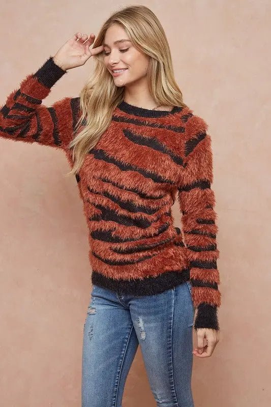 FUZZY ZEBRA SWEATER - MeadeuxFUZZY ZEBRA SWEATERSweaterMeadeux