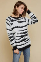 FUZZY ZEBRA SWEATER - MeadeuxFUZZY ZEBRA SWEATERSweaterMeadeux