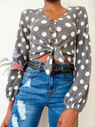 LONG SLEEVE POLKA DOT TOP - MeadeuxLONG SLEEVE POLKA DOT TOPCrop TopMeadeux