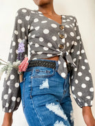 LONG SLEEVE POLKA DOT TOP - MeadeuxLONG SLEEVE POLKA DOT TOPCrop TopMeadeux