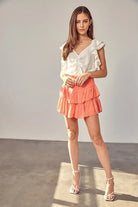 RUFFLE MINI SKIRT WITH SHORTS - MeadeuxRUFFLE MINI SKIRT WITH SHORTSSkirtsMeadeux