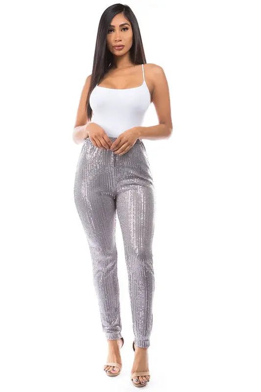 SEQUIN CASUAL PANTS - MeadeuxSEQUIN CASUAL PANTSBottomsMeadeux