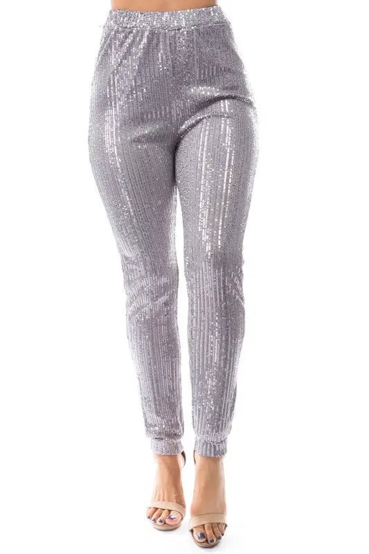 SEQUIN CASUAL PANTS - MeadeuxSEQUIN CASUAL PANTSBottomsMeadeux