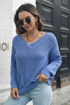 V NECK CABLE KNIT SWEATER - MeadeuxV NECK CABLE KNIT SWEATERSweaterMeadeux