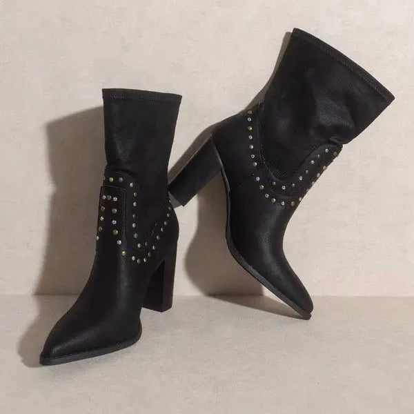 WESTERN STYLE STUDDED BOOTS - MeadeuxWESTERN STYLE STUDDED BOOTSShoesMeadeux